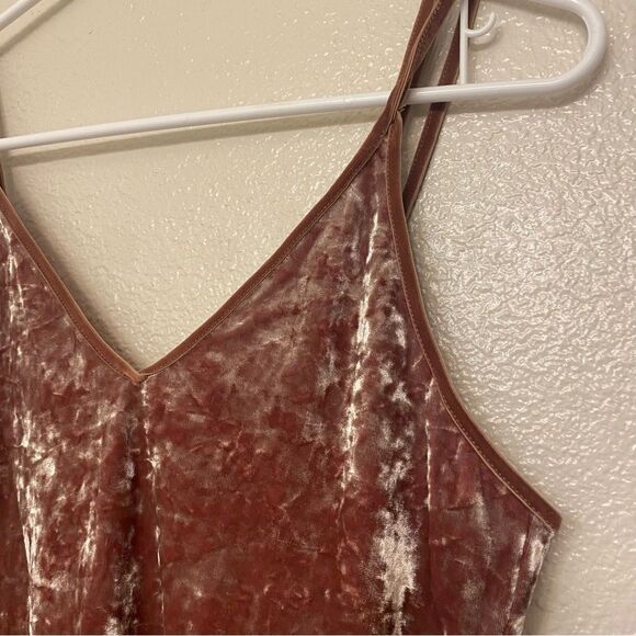 American Eagle SOFT SEXY stretch crushed VELVET CROP slip CAMI Y2K top M - Picture 6 of 12